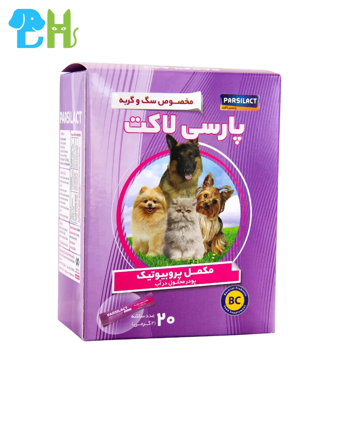 مکمل پروبیوتیک سگ و گربه پارسی لاکت بسته 20 عددی ساشه 2 گرمی
